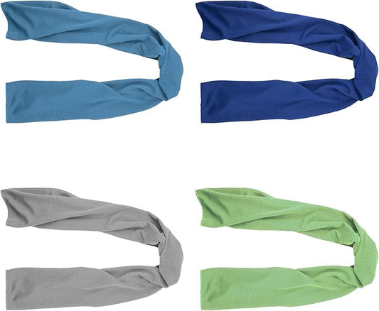 Cooling Towels (4 Pack) 40"x12" - Ice Towel for Neck & Face, Soft Microfiber Chilly Towel, Instant Cooling Relief for Sports, Gym, Yoga, Running, Golf, Camping & Outdoor Activities