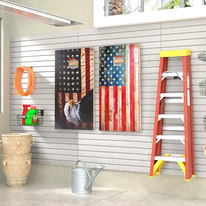 AHOWPD Cornhole Boards Hanger, 2 PCS Hooks Hanging Cornhole Boards, Cornhole Accessories Wall Mount, Cornhole Board Games Holder Storage