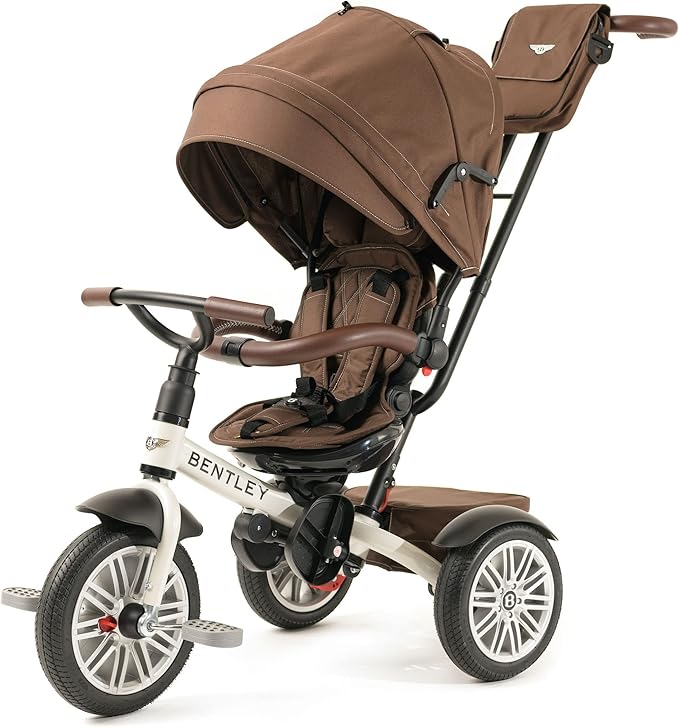 Bentley Kids Trike, Toddler Bike 6-in-1, Officially Licensed & Designed by Bentley Motors UK; This Baby to Big Kid Tricycle is a Compelling Statement of Performance and Luxury, White Satin (6m-5y+)