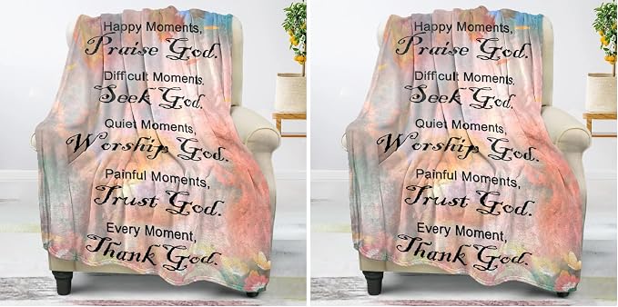 COMFAR Christian Gifts for Women Faith, Inspirational/Religious/Spiritual Gifts for Adults, Soft Throw Blankets for Women/Men, Personalized Blankets for Adults 40"x 50" (Pack of 2)