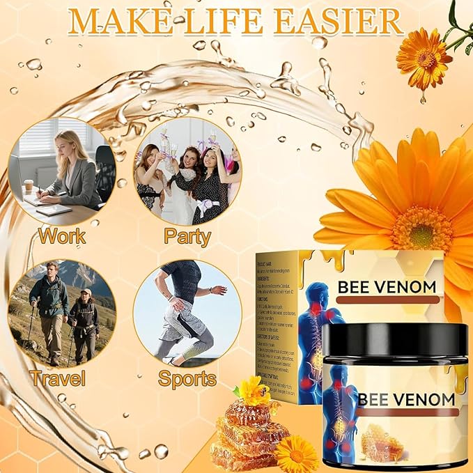 2Pcs Bee Venom Moisturizing Cream,Professional New Bee Venom Professional Cream,Bee Venom Cream,Natural Formula,Fast-Absorbing,Lightweight Skin Care Cream for Daily Body