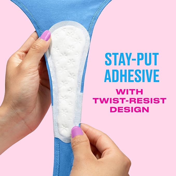 Carefree Panty Liners for Women,Thong Liners,Unwrapped,Unscented | Pantiliners,Carefree_Liners,Daily_Liners for Women,Light Periods and Leaks | (Packaging May Vary), 49 Count (Pack of 12)