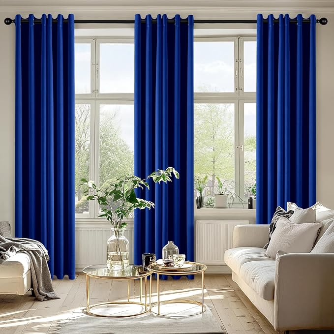 MIULEE Blackout Curtains for Bedroom 2 Panels 40 x 84 Inch Long Royal Blue | Thermal Insulated, Living Room Darkening Grommet Drapes, Noise Reducing, Light Blocking Window Treatments