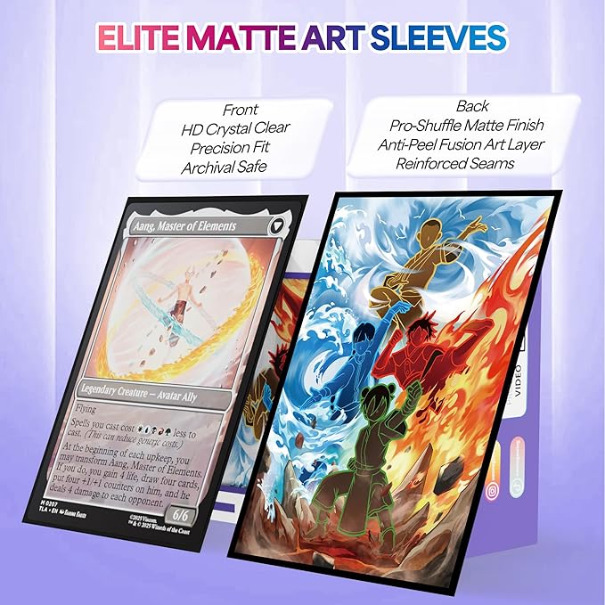 UAONO MTG Card Sleeves - 100 Count Standard Size Matte Art Sleeve, Smooth Shuffling & Ultra Clear Protection, for Magic The Gathering(Chinese Style)
