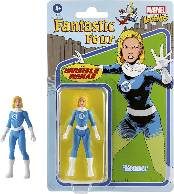Marvel Hasbro Legends 3.75-inch Retro 375 Collection Invisible Woman Action Figure Toy, Blue