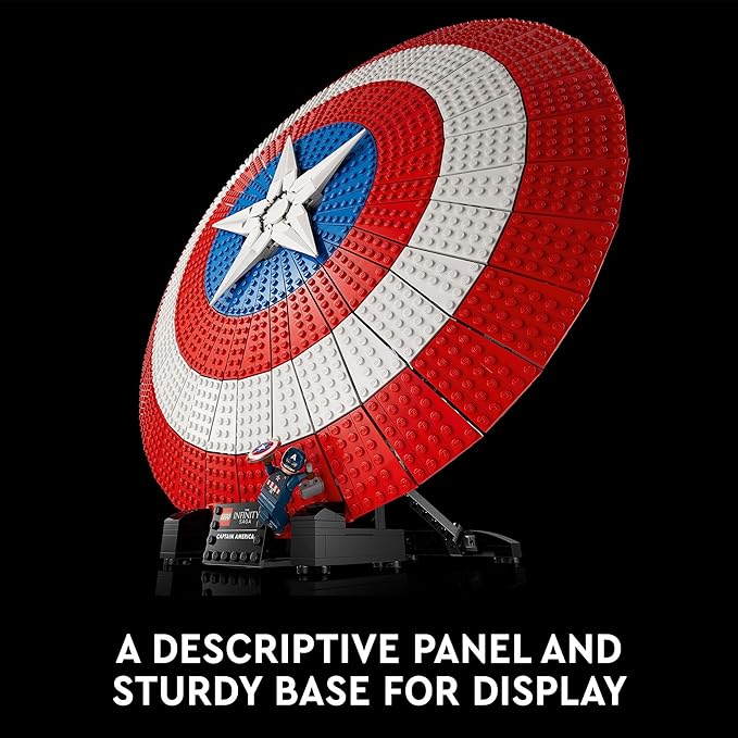 LEGO Marvel Captain America’s Shield Collectible Building Set for Adults, Ages 18+ - Replica of Iconic Shield - Gift Idea for Birthdays - Craft for Fans - 76262