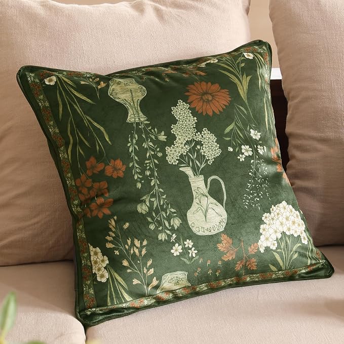Designer Vintage Velvet Throw Pillow Cover,22"x22"-Nocturne | Pillow Cover,Concealed Zipper Design,Dragonfly Pattern,Sofas,Bedroom,Living Room,Lounge Chairs,All Season Home Decor