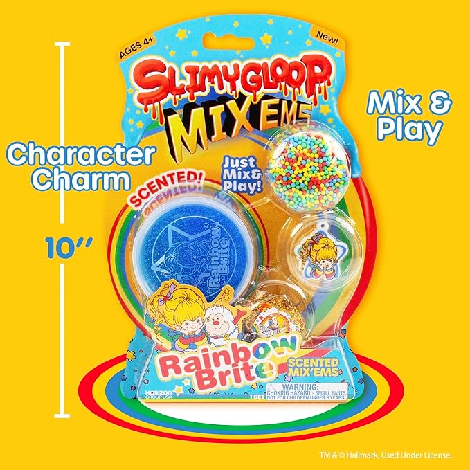 Rainbow Brite Scented SLIMYGLOOP Mix'Ems, Blue Raspberry Glitter Slime with Add-Ins