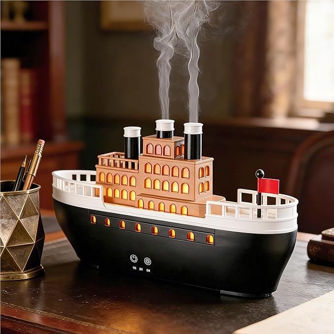 Essential Oil Diffuser 250ml, Ultrasonic Titanic Humidifier with 7 Color LED Lights, Quiet Operation, Auto Shut-Off, Remote Control, Perfect for Home, Office, and Bedroom Decor (Black)