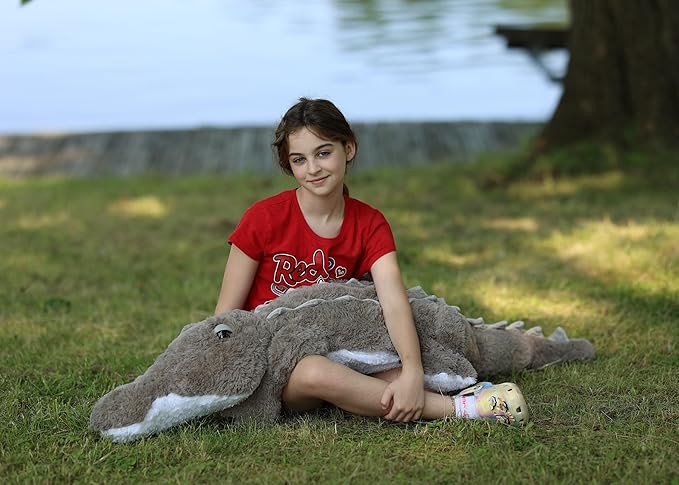 MorisMos 59inch Giant Alligator Stuffed Animal, Large Alligator Plush Toy, Big Stuffed Crocodile Gifts Kids Boys Girls