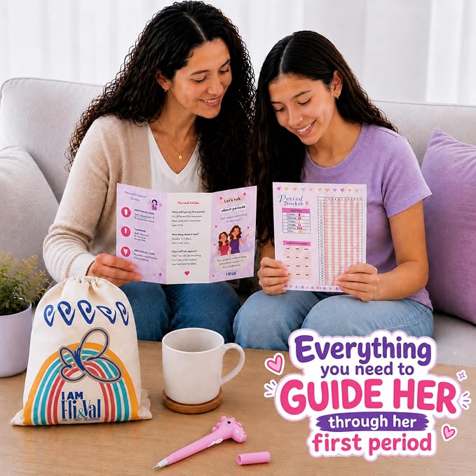 Period Kit for Tweens - First Period Kit for Girls 9-12 10-14 for School- Comfort Fit Feminine Pads Designed for Tween Teens Needs- Period Bags for Teen (Pink)