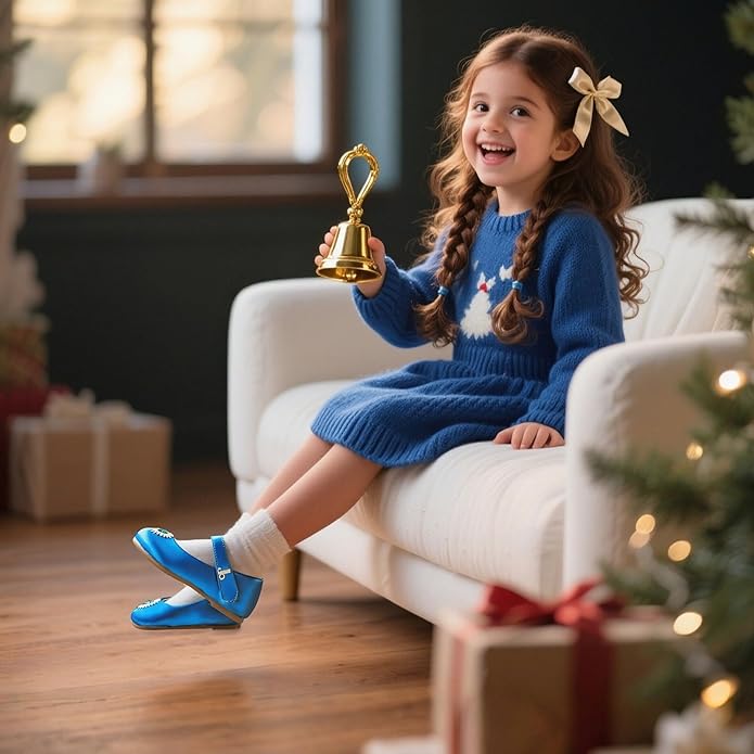 THEE BRON Mary Jane Ballet Flats - Girls' Dress Shoes with Hook & Loop Closure