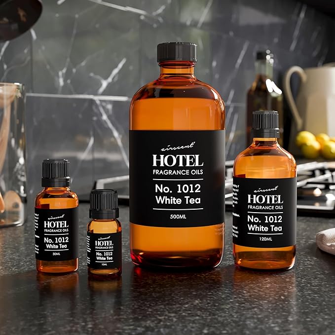 AirScent Hotel Diffuser Oil No. 1012 - The White Tea Hotel Scent - 30 mL | Premium Fragrance Oil for Ultrasonic and Waterless Diffusers and Crafting - 1 fl oz Dropper Bottle - Hotel Scent Dupe
