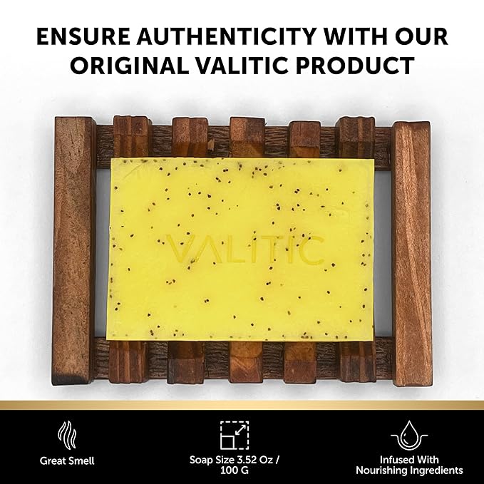 VALITIC Lemon Turmeric Soap for Dark Spots - Kojic Acid Soap for Face and Body - Exfoliating Bar for Brightening, Skin Tone Corrector with Retinol, Vitamin C, Collagen and Hyaluronic Acid - 2 Pack