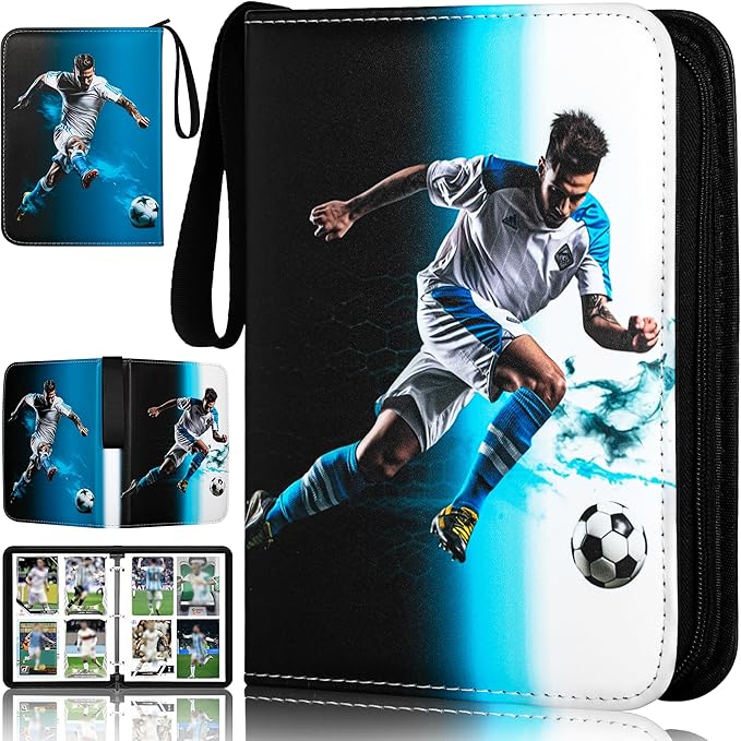 RONMONG Soccer Card Binder,2025-2026 Sports Trading Card with Sleeves Holder Album,440 Pockets Soccer Card Holder Sheets Display Storage Protectors for Collectors Boys and Girls Gift