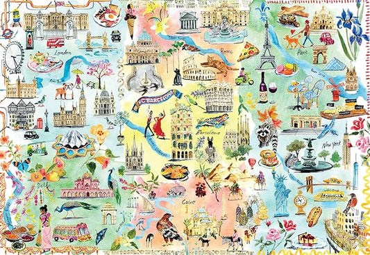 Buffalo Games - Fay Ford - Large City Map - 2000 Piece Jigsaw Puzzle for Adults - Challenging Puzzle Perfect for Game Nights - Finished Size is 38.50 x 26.50