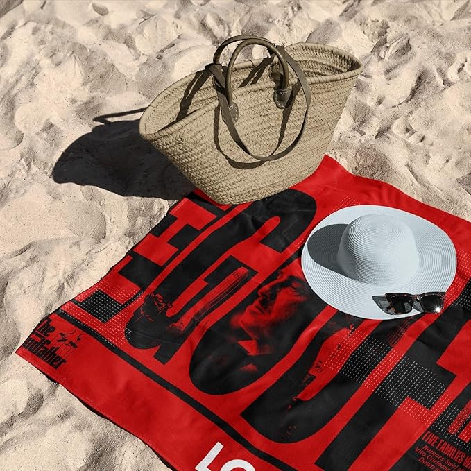 NORTHWEST The Godfather Beach Towel Set – 2-Pack Oversized, Soft, Fast-Drying, Sand-Free Pool Towels Featuring The Don Distressed Design 30" x 60"