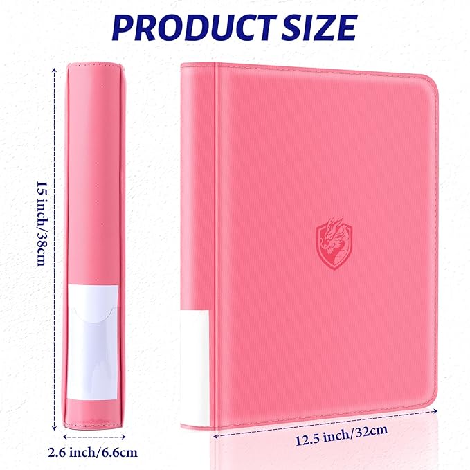 Toploader Binder Holds 324 Toploaders - 20 Toploaders|Waterproof PU Leather + Anti-Yellowing PP Inserts | Ridge Tab Sorting Portable top loader binder for cards(For Sports/Game Cards)