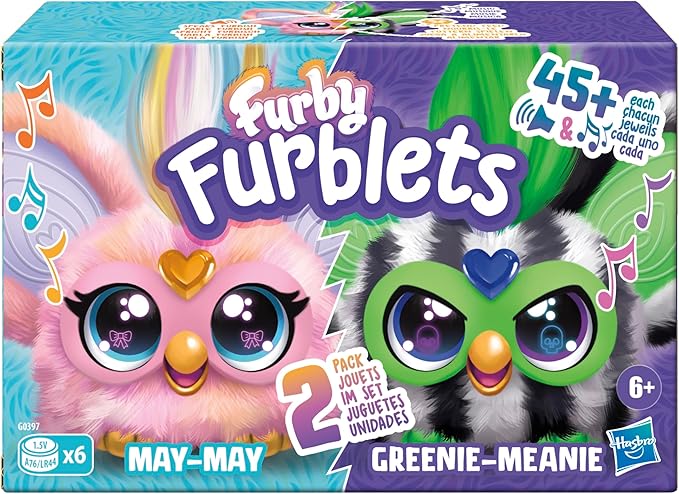 Furby Furblets Fierce & Fabulous 2 Pack, Greenie-Meanie & May-May with 45 Sounds Each, Electronic Plush Toys for Girls & Boys, Back to School Gifts, Ages 6+ (Amazon Exclusive)