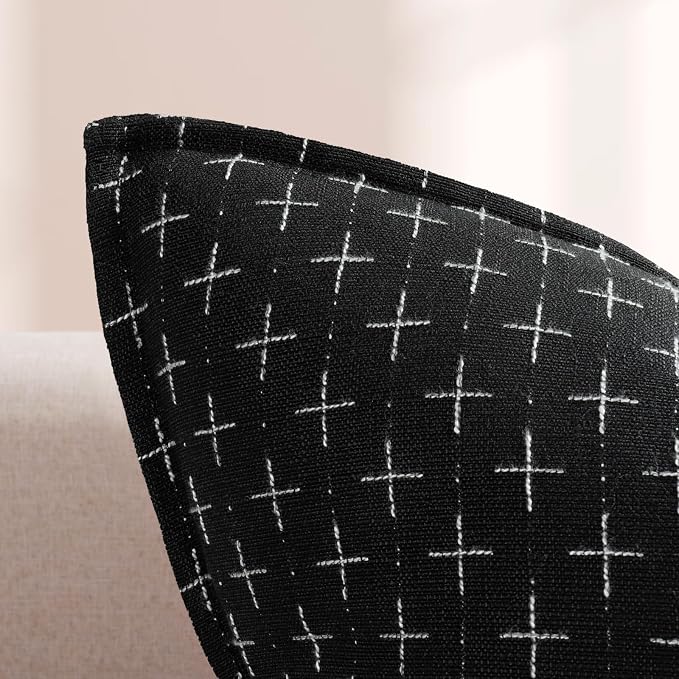 12x20 Pillow Covers Set of 2 Soft Polyester Textured Pillow Covers with Stylish Flange Edge Cozy Farmhouse Throw Pillows for Couch Bed Sofa Living Room