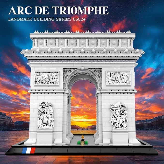 Architecture Arc de Triomphe Building Set, Paris City Landmark Building Model Kit 66024, Famous Historical Building Collection & Display, Gift for 14+ Adults, Travel and Art Lovers (3395 PCS)