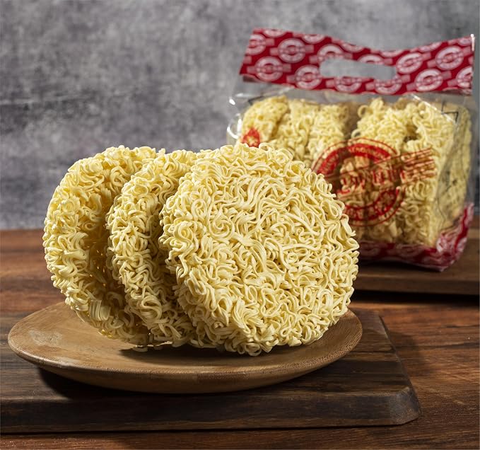 Non-fried Hot Pot Ramen Family Noodles Unflavored, Preservative Free, No Added MSG 350g (10.5oz), Total 6 PCS Per Pack