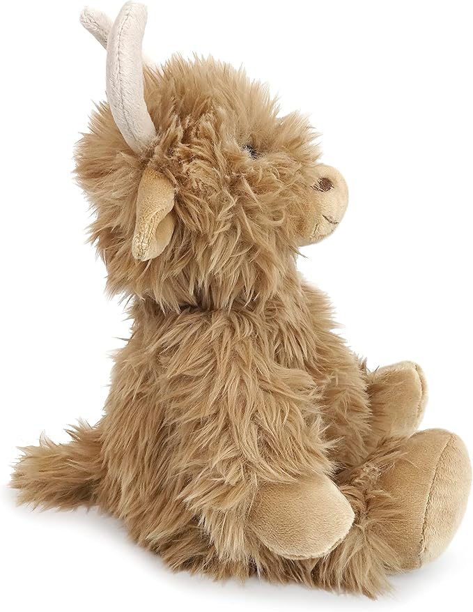 MON AMI Mac The Highland Cow Stuffed Animal – 12”, Soft Plush Cow, Farm Animals, Use as Toy/Nursery Room Décor, Great for Kids of All Ages