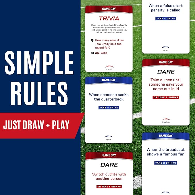 OFF TOPIC Game Day Football Card Game for Adults - Party Games for Football - 2-in-1 Adult Games