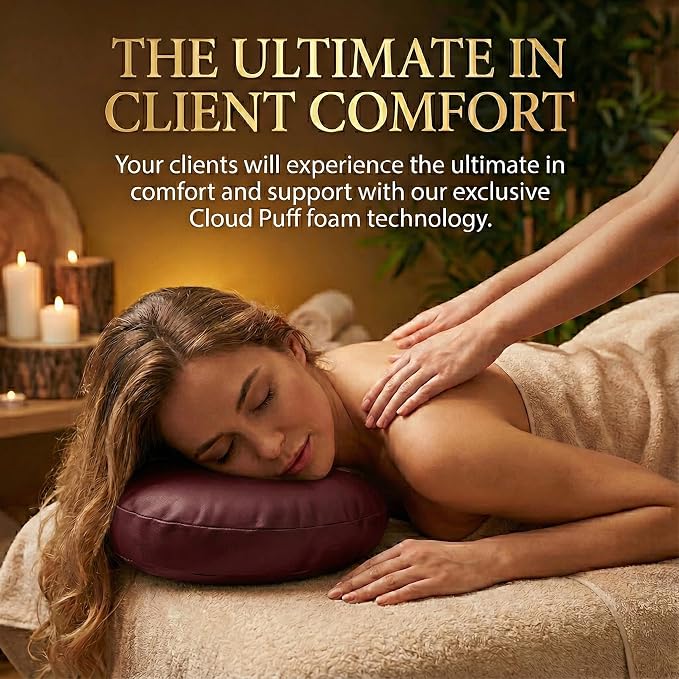 Royal Massage Universal Memory Foam Face Cradle Cushion for Massage Tables – Ergonomic U-Shaped Headrest Pillow with Soft, Easy-Clean PU Leather – Spa & Salon Replacement