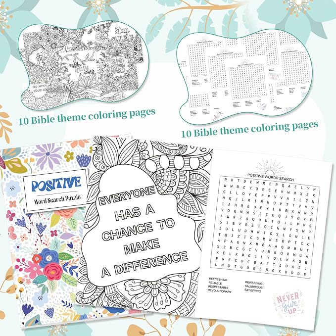 Liliful 24 Pcs Motivational Sayings Coloring Book Bulk for Adult DIY Art Stress Relief Drawing Book with Inspiring Patterns for Adults, Party Favors, Goodie Bag Filler and Holiday Gifts