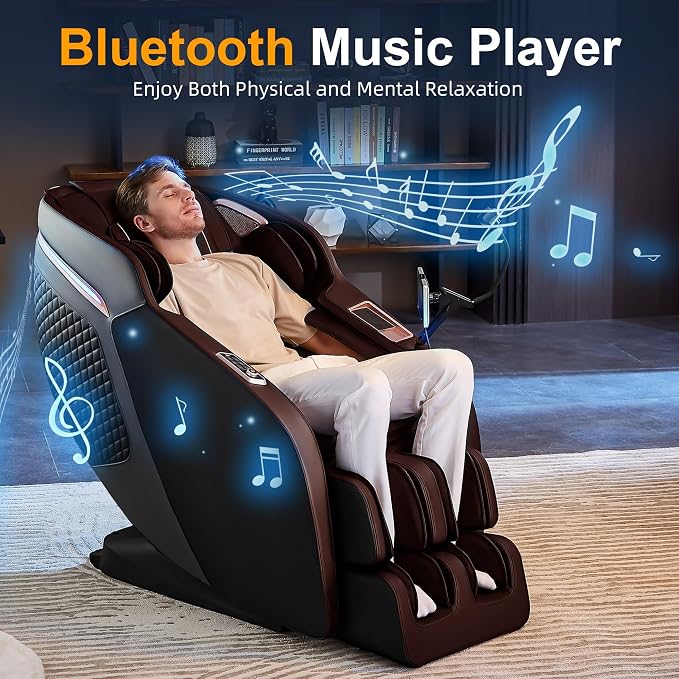Upgraded 4D Massage Chair Full Body, Zero Gravity SL-Track Massage Chair Recliner with AI, Body Scan, Heating, Calf Kneading, Rocking Sleep Mode, Airbags, Foot Rollers, 18 Auto Modes