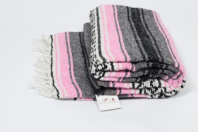 Open Road Goods Bulk Falsa Blankets - Handwoven Authentic Mexican Falsa - Great for Weddings, Yoga, Beach, Picnics, or Mexican Throw! (Pink, 15 Pack)
