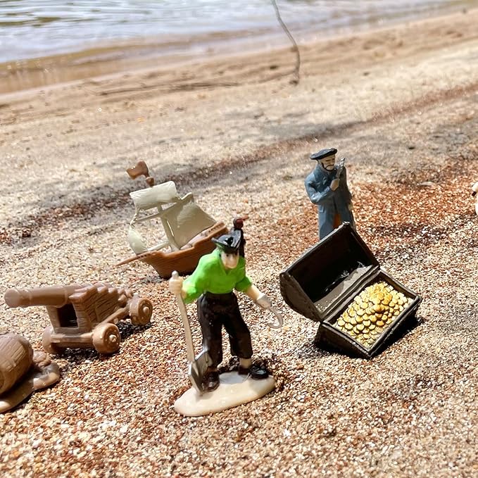 Safari Ltd. Pirates TOOB - 10 Figurines: Peg Leg Pirate, Lady Pirate, Skeleton, Cannon Balls, Cannon, Pirate Ship - Educational Toy Figures For Boys, Girls & Kids Ages 3+