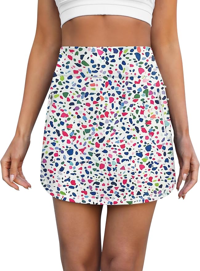LouKeith Golf Skirts for Women Tennis Skirt with Zipper Pockets High Waisted Running Casual Athletic Skorts Built-in Shorts