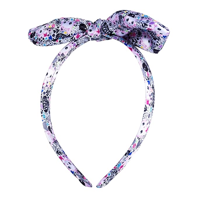 LUV HER Gabby's Dollhouse Headbands For Toddlers | 4pc Girls Headband with Hair Ties | Elastic Knotted Headband | Cute Hair Accessories Ages 3+