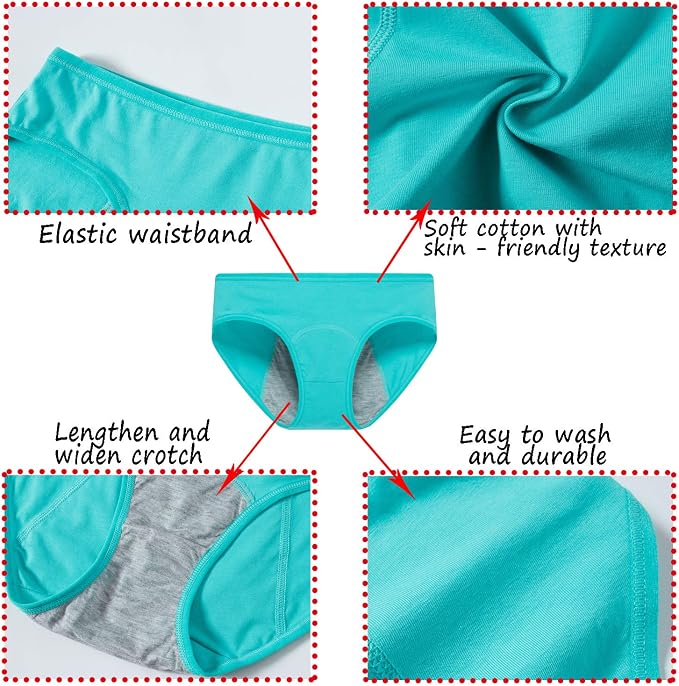 Demifill Teen Girls Period Underwear Cotton Soft Women Panties For Teens Briefs