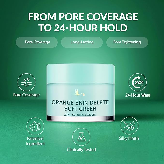 Orange Skin Delete Soft Green Mini Pore Primer Korean Makeup 10g 0.36 oz