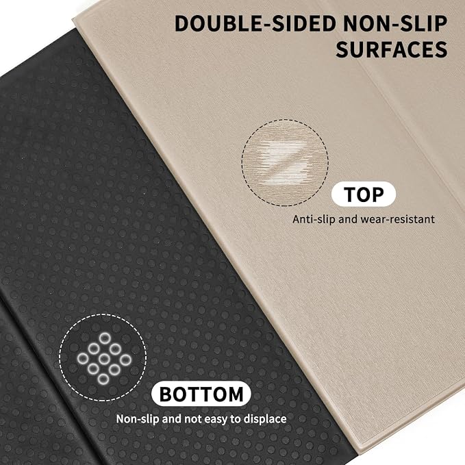 Foldable Extra Large Yoga Mat 74"×31.5", 8mm Double-Sided Non Slip Lightweight Fitness Mat for Man & Woman, Portable for Home Studio & Travel
