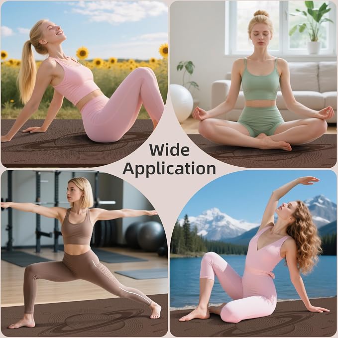 Extra Wide Yoga Mat, 72"x40"x0.4"Thick, Large Exercise Mat, Oversized Non Slip Workout Mat with Strap for Yoga, Pilates, Fitness, Home Gym Studio