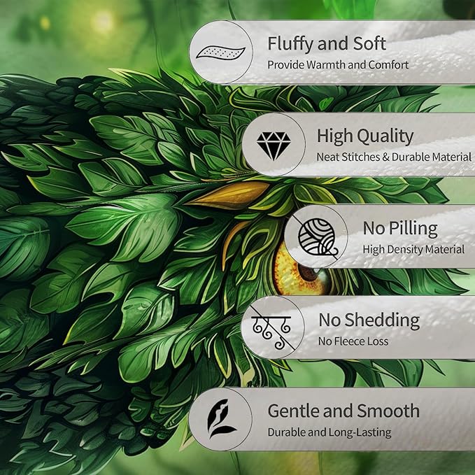 Beautiful Owl in Forest Blanket, Soft Warm Lightweight Animal Flannel Throw Blanket for Couch, Bed, Travel & Outdoor, Cozy Fluffy Fuzzy Blankets for Women Men, Home Decor 80×60 in