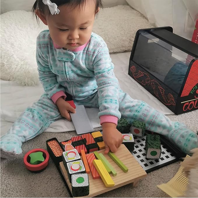 Melissa & Doug Sushi Slicing Wooden Play Food Set