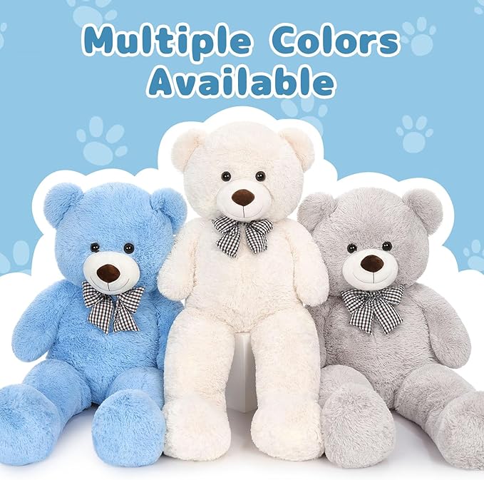 MaoGoLan Giant Teddy Bear Plush Toy - Ultra Soft & Cute Large Stuffed Animal 39 inches, Perfect for Baby Showers, Birthdays, Valentine’s Day Gifts (Kids, Couples, Family),Blue