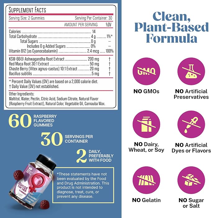 Libido Booster for Women KSM-66 Ashwagandha Gummies - Increase Passion, Desire, Mood & Excitement, Relieve Stress, Reduce Dryness, Heighten Sensitivity - Aphrodisiac, Arousal Testosterone for Women