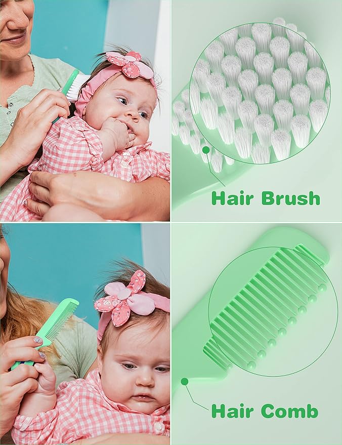 Baby Healthcare and Grooming Kit, 24 in 1 Baby Electric Nail Trimmer Set Newborn Nursery Health Care Set for Newborn Infant Toddlers Baby Boys Girls Kids (0-3 Years+) (Green)