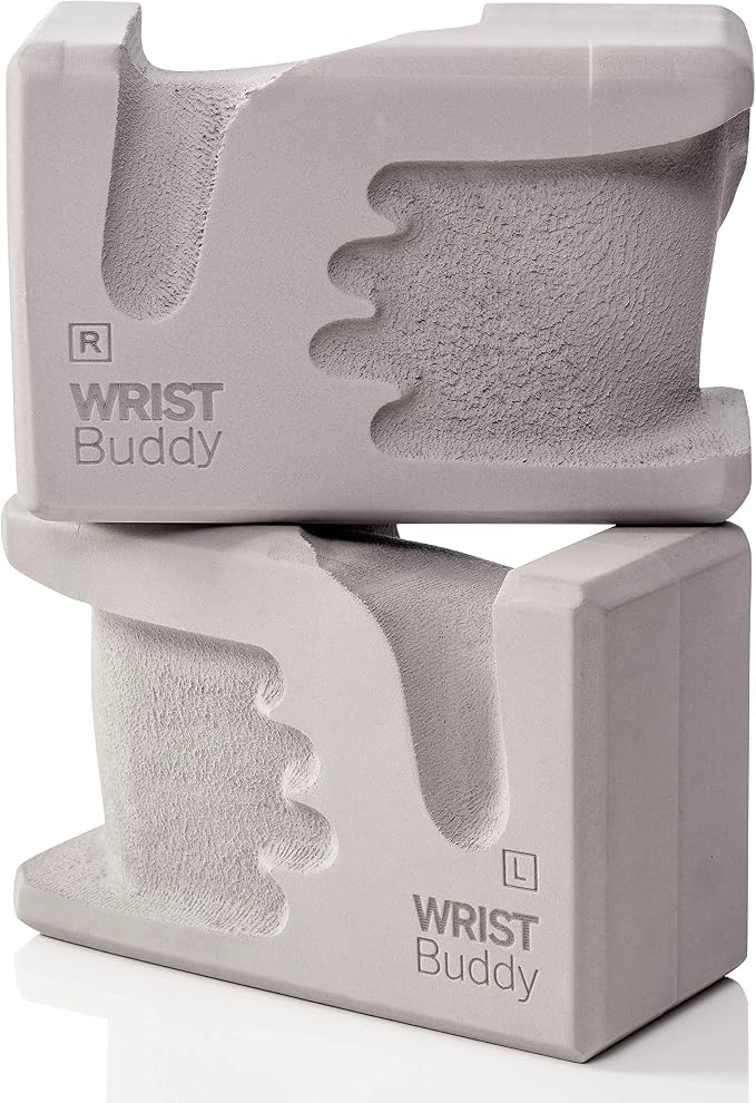 WRISTBuddy® Hand-Shaped Ergonomic Yoga Blocks for Optimal Wrist Support During Yoga, Pilates, Pushups, Planks, and Handstands - Patented Non Slip Blocks for Enhanced Stability and Comfort.