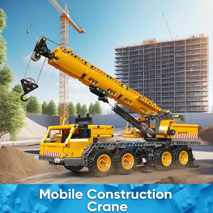 Mould King 17058 Crane Building Blocks Kit, 997 Pieces Crane Truck Model to Build, DIY Constration Toy Collectibles/Exhibition for Adult/Kids