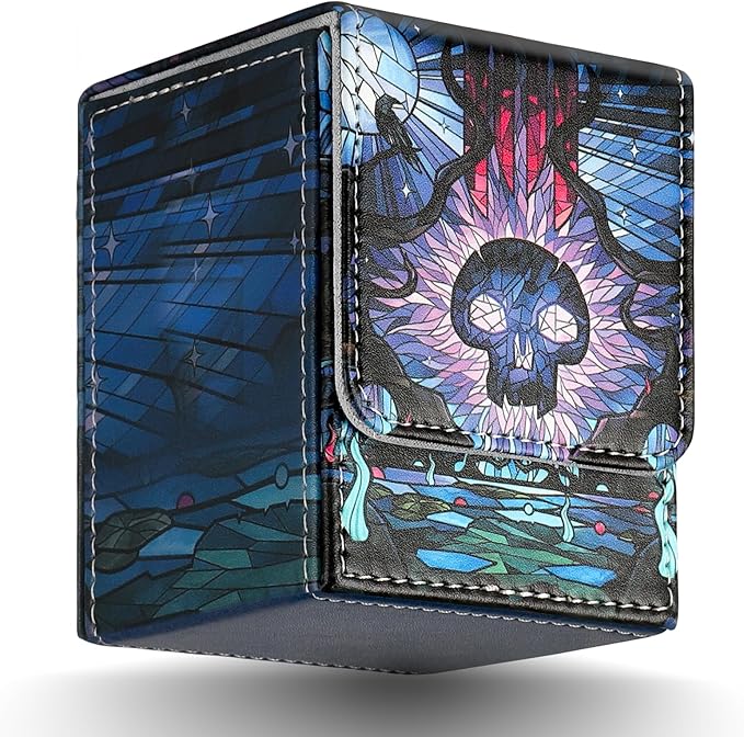 Card Deck Box for MTG Card Storage Box Holds 100 Plus Single Sleeved Cards with Trading Cards Games TCG Yugioh etc. (Purple)