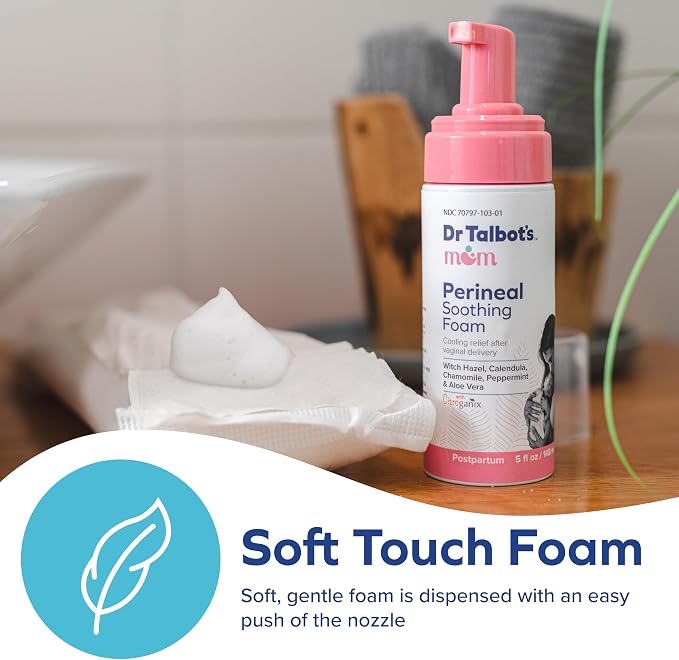 Dr. Talbot's Mom Witch Hazel Perineal Soothing Foam – Cooling Relief for Postpartum Care – 5 Fl oz
