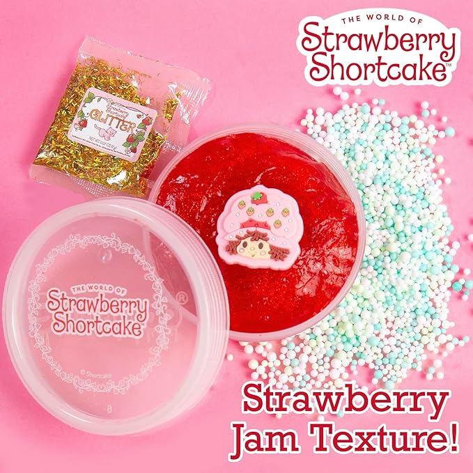 Strawberry Shortcake SLIMYGLOOP Mix'ems, Glitter Slime for Kids, Strawberry Shortcake Toy Accessories, Cute Things for Girls, Party Favors for Kids 8-12