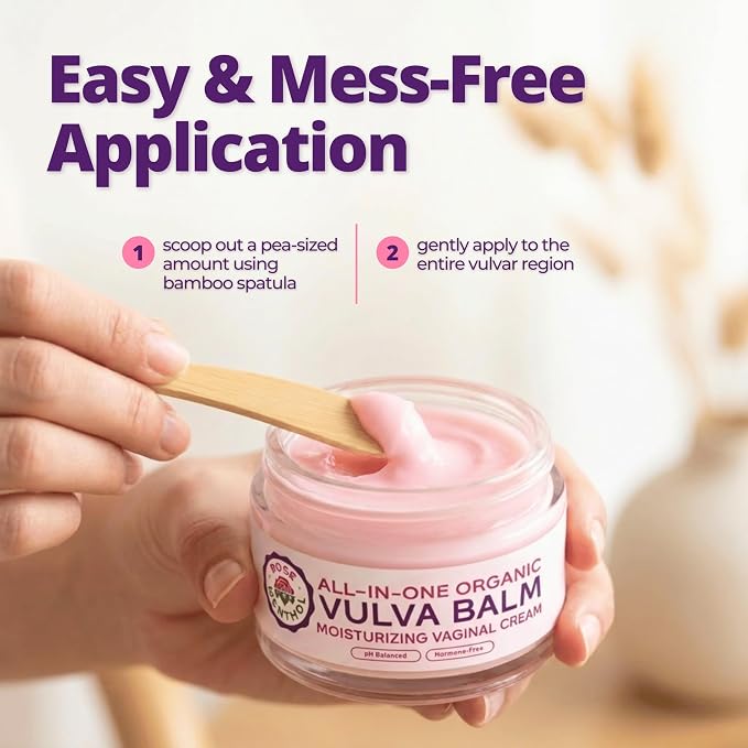 Vulva Balm (Rose & Mint, 2oz + 0.5oz) – All-in-One Organic Vaginal Moisturizer Cream with 11 Botanicals – Natural, Travel-size Vaginal Itch Cream – Hydrates & Soothes Redness, Dryness & Irritation